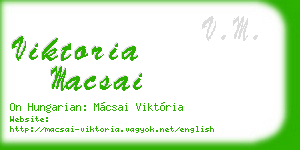 viktoria macsai business card