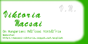 viktoria macsai business card